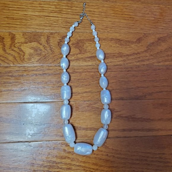 Charming Charlie's White pearl colored necklace.  Adjustable clasps.  New - Picture 2 of 6
